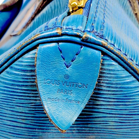 5 pc set Louis Vuitton Toledo Blue Epi Speedy 25, Tag, Lock, Key, COA & Dustbag - Picture 5 of 17